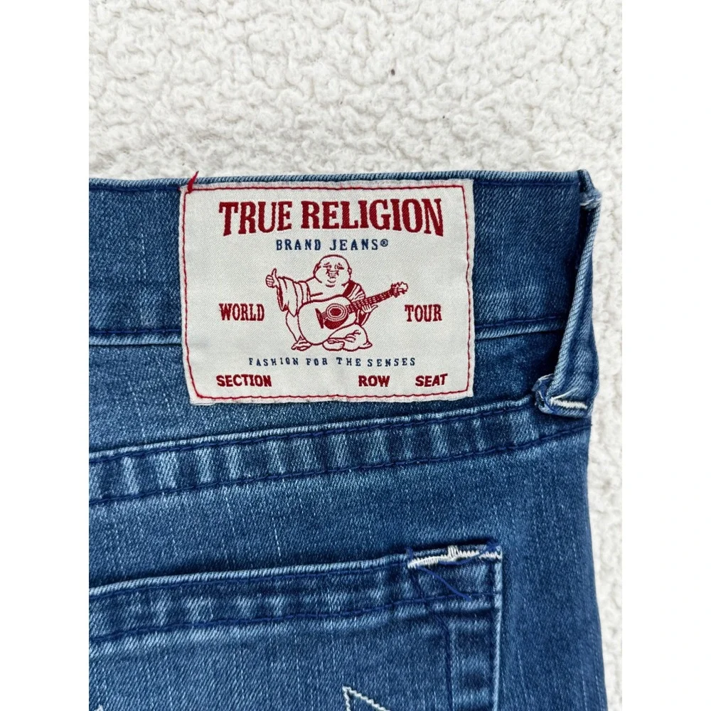 True Religion Geno Relaxed Slim Jeans Men Size 36 Blue Medium Wash Stretch Denim
